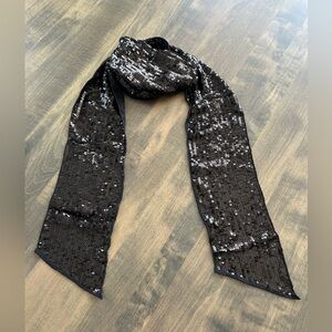 Elegant Black Sequin Scarf